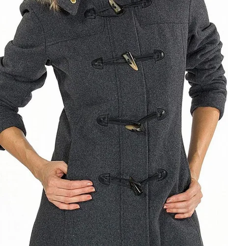 Vista 3 de Alpine Swiss Duffy chamarra de lana de la mujer Fur recortar Parka chamarra con capucha