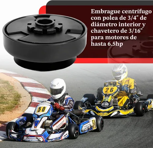 Vista 4 de Embrague de 3/4" de orificio Go Kart Embrague centrífugo con polea de transmisión Compatible con GoKart Mini Bike Correa de estilo AB de 1/2