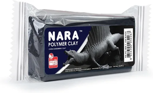 Vista 2 de NARA Arcilla de polímero para hornear, 1 color, 1 bloque, 16.01 oz (1 libra) (negro)