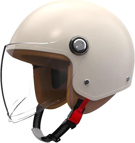 Vista 11 de Cascos Retro 3/4 de Motocicleta Medio, Aprobados por DOT Vintage Scooter Dirt-Bike Go-Kart Ciclomotor Bicicleta Eléctrica Ligeros Hebilla Rápida
