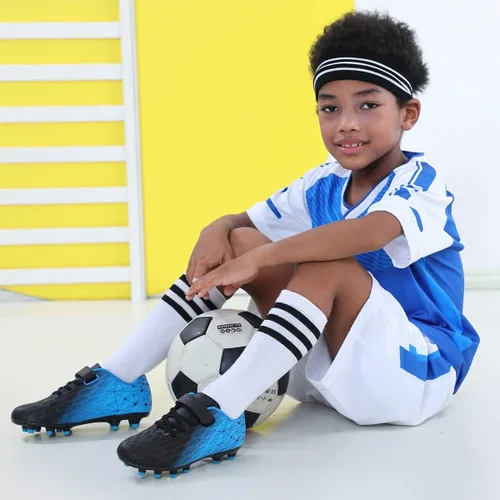Vista 2 de brooman Zapatos deportivos de fútbol para niños y niñas, para exteriores