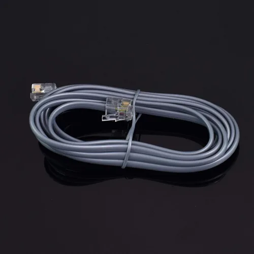 Vista 6 de Cable de extensión de teléfono modular RJ11 6P4C Cable de línea de cable de teléfono (7 pies, beige) (33201)
