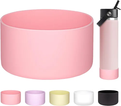 Vista 30 de WK IEASON Funda protectora de silicón base para botella de Hydro Flask de boca ancha/boca estándar, protector de fondo de silicón antideslizante