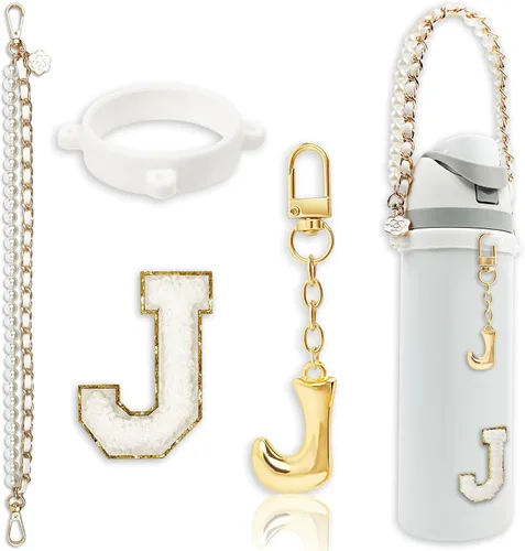 Vista 93 de Letter Handle Strap Accessories with Cute Initial Charm Compatible with Owala Water Bottle 24oz 32oz 40oz Owala Kids