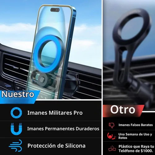 Vista 4 de Soporte de coche seguro para Mag, soportes de teléfono con imanes más