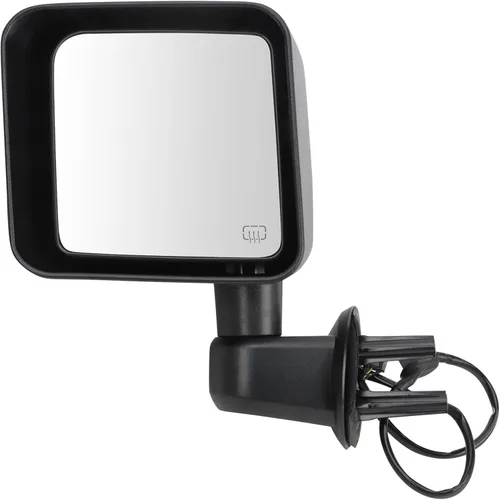 Vista 86 de TRQ Espejo plegable con calefacción eléctrica del lado del conductor con indicador de punto ciego pintura a juego negro liso compatible con Kia