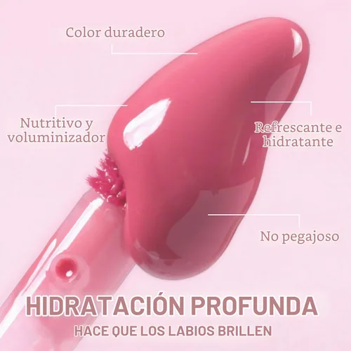 Vista 6 de 6 piezas de set de aceite de brillo de labios, aceite de brillo de labios hidratante mini, set de lipoil de brillo de labios para mujeres, niñas