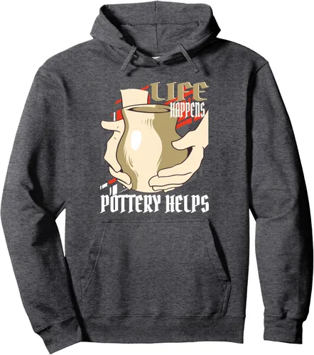 Vista 5 de Life Happens - Pottery Helps Ceramics Artiste Pullover Hoodie