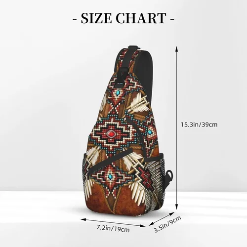Vista 3 de ASYG Linda bolsa de hombro nativa americana cruzada en el pecho, mochila casual americana india para mujeres y hombres, Native American-a08