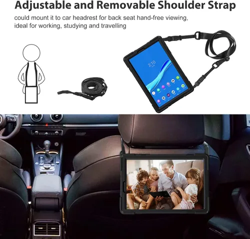 Vista 8 de ProCase Funda Lenovo Tab K10 de 10.3 pulgadas 2021 / M10 FHD Plus (2ª generación 2020), resistente a prueba de golpes, con soporte giratorio