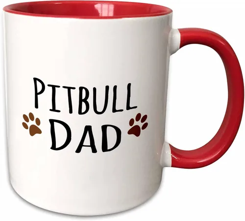 Vista 9 de 3dRose Pitbull Dog Dad - Taza de 11 onzas, color negro