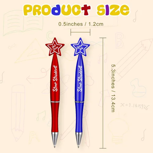 Vista 2 de Tenceur Bolígrafos de estrella con cita motivacional a granel, regalos de agradecimiento para profesores, regalo de graduación para profesores