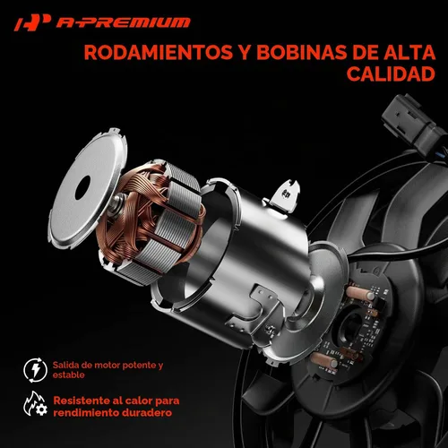 Vista 6 de A-Premium Conjunto de ventilador de condensador de A/C izquierdo