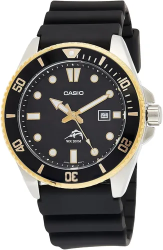 Vista 9 de Casio MDV106 Series Unisex Analog Watch 200M WR Stainless Steel Case Resin Band 2 Hand Analog (HR, Min, SEC) Date Display Screw Down