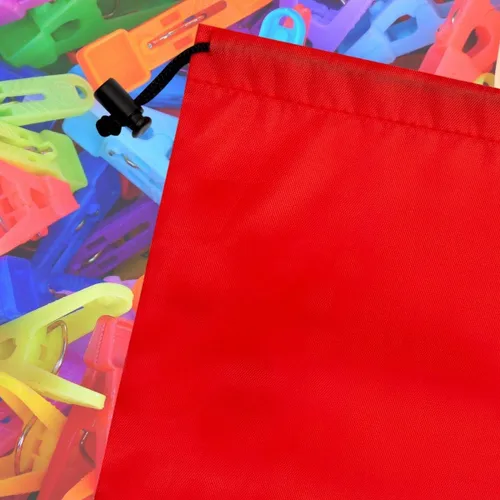 Vista 7 de Bolsa con cordón Bolsa de nailon con palanca (6 x 8-12 unidades, rojo)
