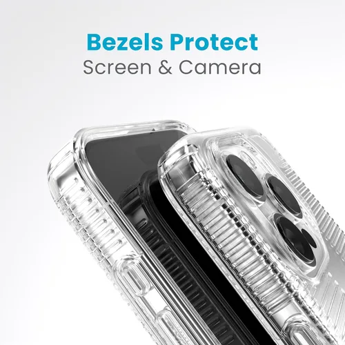 Vista 6 de Speck Funda transparente para iPhone 15 Pro, delgada, protección contra caídas, agarre, resistente a los arañazos, no se amarillea, funda