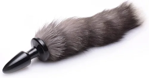Vista 4 de Cola de zorro anal plug, ad657, Negro, 1, 1
