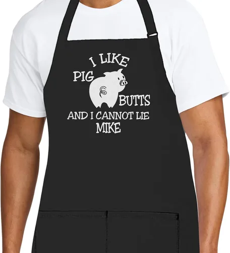 Vista 15 de Delantal de chef personalizado para hombres, diseño bordado personalizado, cocina profesional, barbacoa, parrilla, para papá, decorado en Estados