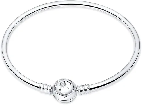 Vista 9 de Pulsera de dijes LIGHTDOG para dijes Pandora, pulsera de cadena de serpiente de plata de ley 925, compatible con cualquier dije, regalo para mujer