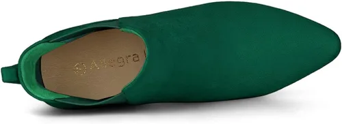 Vista 4 de Allegra K Botas Chelsea con tacón de bloque y punta puntiaguda para mujer
