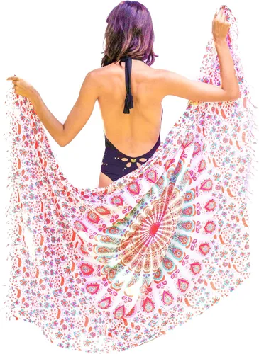 Vista 30 de Boho Chic Pareo - Pareo Mandala - Cubre Traje de Baño Bikini - Vestido de Playa - Envoltura