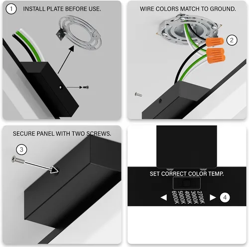 Vista 5 de Lámparas de tocador de baño de 18 pulgadas con luz nocturna: barra de iluminación LED larga cuadrada montada en la pared sobre espejo con cambio