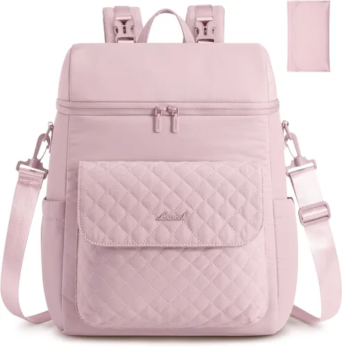 Vista 9 de LOVEVOOK Mochila para pañales, bolsa de bebé 3 en 1 con cambiador y correas desmontables, mochila grande para pañales para mamá papá con hebillas