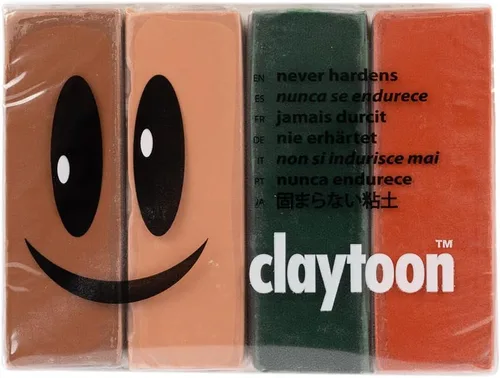 Vista 12 de Van Aken Claytoon - Arcilla para modelar – 1 libra (cuatro barras de 4 onzas) – Uso para Claymation, modelos y Stop Motion (Circus)