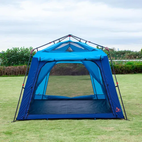 Vista 6 de KTT Extra Large Tent 8-10-12-14 Person(A),Family Cabin Tents,2 Rooms,3 Doors and 3 Windows with Mesh,Straight Wall,Waterproof,Double Layer,Big Tent