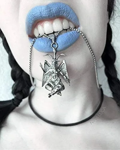 Vista 8 de Iglesia de Satanás Baphomet Colgante Collar 316L Acero Inoxidable Eliphas Levi