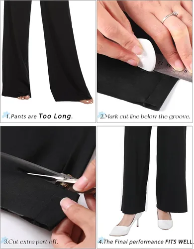 Vista 6 de Tapata Pantalones de yoga de pierna ancha con bolsillos de cintura alta, pantalones a medida, ajustables, con nudo de corbata, pantalones sueltos