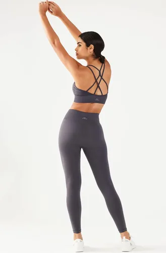 Vista 3 de COMEUP Sujetador deportivo sin costuras con tiras para mujer, almohadillas extraíbles en el pecho. Sujetador deportivo de soporte medio