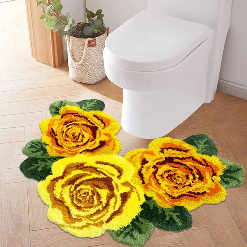 Vista 45 de USTIDE Tapete de baño de rosa esponjoso de 23.6 x 35.4 pulgadas, tapete de baño antideslizante para baño, cocina, sala de estar o dormitorio