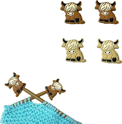 Vista 14 de SPANSEE 4 piezas de tapas de extremo en forma de camper para agujas de tejer, tapones para agujas de tejer, tapones para puntadas, protectores