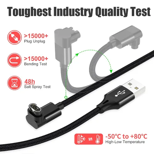 Vista 6 de AGVEE Cargador de 1.5 pies para reloj Garmin, cable de carga en forma de L Para enfoque, BarkLimiter, D2, Enduro, Epix, Fenix, Precursor
