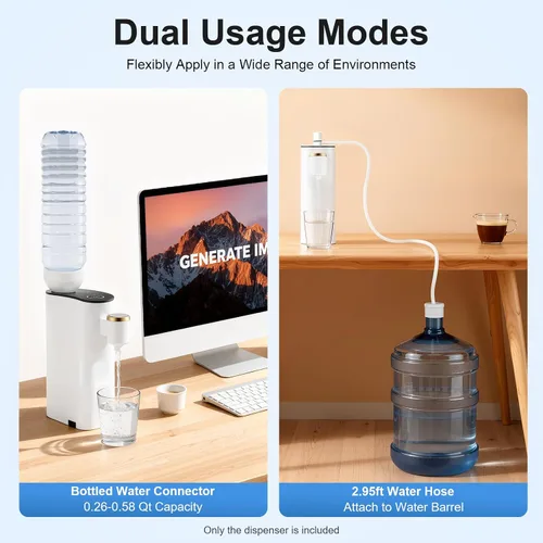 Vista 2 de Mini dispensador de agua para encimera con agua caliente instantánea, 5 ajustes de temperatura y pantalla LED, enfriador de agua portátil