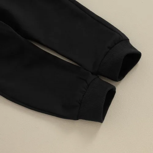 Vista 7 de SOLILOQUY Conjunto de sudadera con cuello redondo y estampado de letras para el día de San Valentín para bebé niño y niña