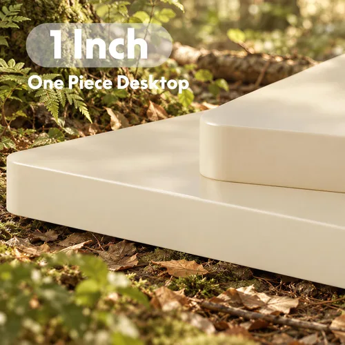 Vista 5 de FLEXISPOT Escritorio de pie Mousse de 48 x 30 pulgadas, patas ovaladas Mousse Blanco