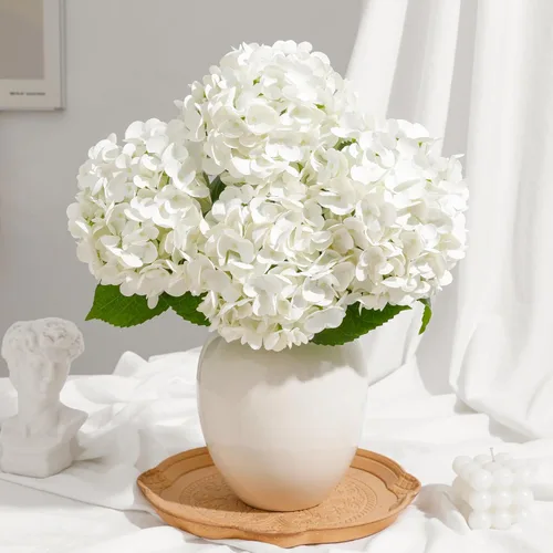 Vista 15 de Paquete de 4 hortensias artificiales marrones, tallos reales de 18