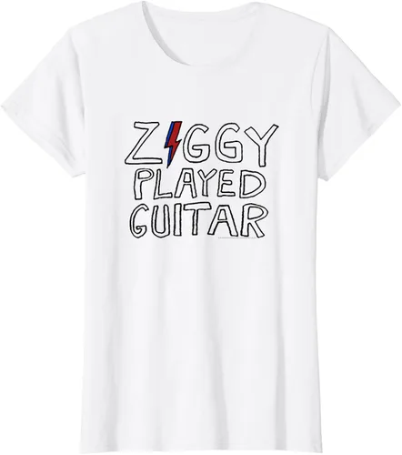 Vista 14 de David Bowie - Ziggy Played Guitar Sketch Lyric Camiseta Blanco
