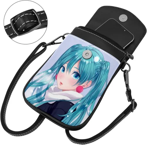 Vista 4 de Bolso cruzado pequeño Anime Girl para teléfono celular, cartera