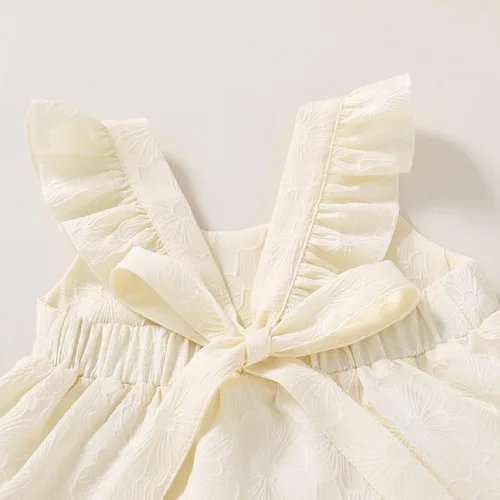 Vista 5 de YOUNGER TREE - Vestido de verano para bebé o niña pequeña, con mangas con volantes, halter, casual, para la playa, vestido de verano para niños