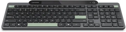 Vista 9 de Lenovo 800 Teclado Bluetooth Autocargable, Utiliza Luz Ambiental para la Carga, Bluetooth 5.1, Soporta 3 Dispositivos, Sin Batería, Inalámbrico, Gris