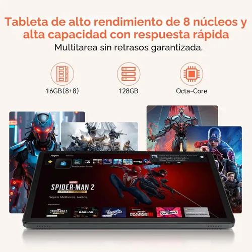 Vista 5 de Tableta Android 15 de 11 pulgadas con procesador Octa Core 16 GB RAM 128 GB ROM 1TB Expandir tableta con batería de 7000 mAh, cámara de 21 MP