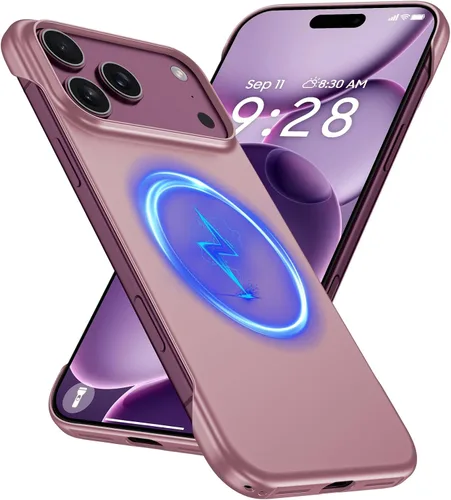 Vista 26 de GRECAZO Magnetic Frosted Frameless Case for iPhone 17 Pro Max, Silvery Tono plata