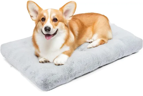 Vista 8 de Amazon Basics Cama grande para perro para jaula, colchón grande lavable para perro para perrera, antideslizante, 42x28x4 pulgadas