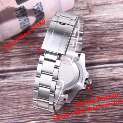 Vista 5 de Reloj de pulsera mecánico automático japonés analógico luminoso para hombre con correa de acero inoxidable
