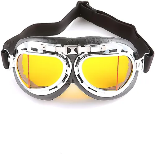 Vista 21 de Anteojos de seguridad para motociclismo, motonetas, medio casco clásico para Vespa, estilo aviador, plegable con lentes transparentes T008 Marco