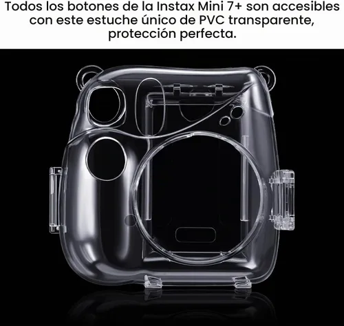 Vista 8 de FINTIE - Funda protectora transparente para cámara instantánea Fujifilm Instax Mini 7+