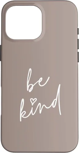 Vista 19 de Be Kind - Funda para iPhone 17, diseño de frase inspiradora positiva (marrón topo)